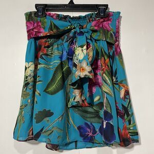 Parker‎ NY Mini Skirt Womens 8 Floral Pull On Beachy Tropical Festival Boho